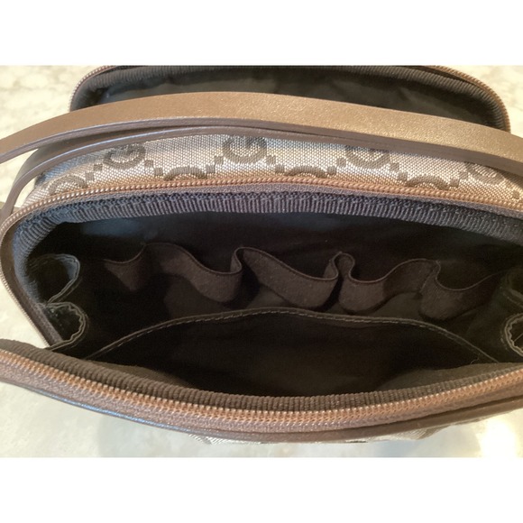 Gucci GG Canvas Brown Leather Trim Mini Shoulder Bag Purse - Picture 5 of 8